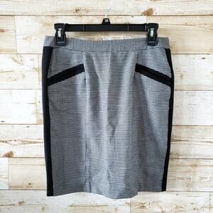 Y2K Pencil Skirt S Houndstooth Checkered Black Houndstooth Mini Short Stretchy